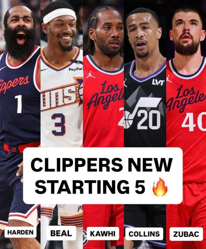 美記：比爾拒絕在東契奇&里夫斯后打第六人 快船則承諾了他首發(fā)